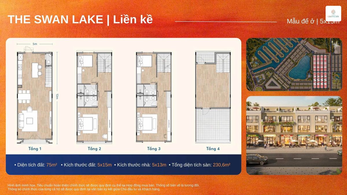 thiet ke nha pho the swan lake vinhomes long an